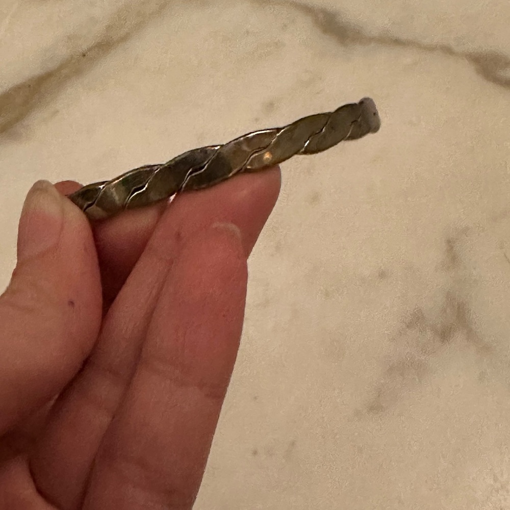 925 Silver Wave/Cable Bangle - image 1